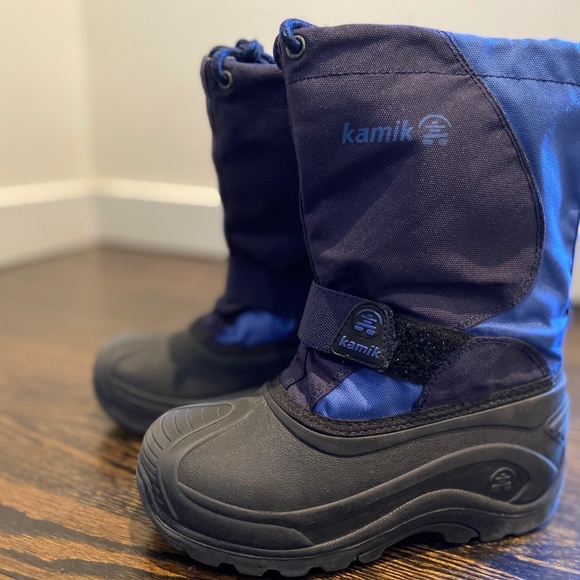 Kamik Blue Waterproof Snowboots kids size 2 - Picture 1 of 5